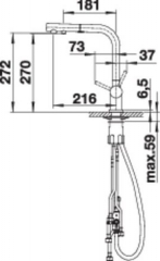 Blanco Fontas-S II, Hochdruck Zugauslauf Schlauchbrause, satin platinum, 527715