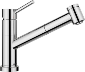 Blanco Kano-S-F Fensterarmatur, Hochdruck Zugauslauf Schlauchbrause, chrom, 527969