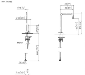 Dornbracht META SQUARE COLD WATER DISPENSER  - Platin, mit Festauslauf, Hochdruck, 17872861-08
