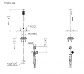 Dornbracht Armaturenzubeh�r, Sp�lbrausegarnitur mit runder Rosette, Dark Bronze geb�rstet (PVD), 27731970-43