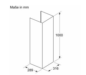 Neff Z51FBK1L2, Kaminverl�ngerung, 1000 mm, Metall-Optik