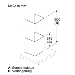 Neff Z51FBK1L2, Kaminverl�ngerung, 1000 mm, Metall-Optik