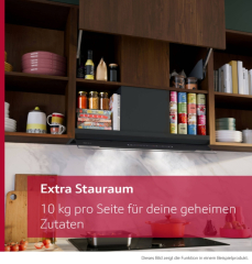 Neff D97XDP2S0, Integrierte Designhaube, 90 cm, Klarglas schwarz bedruckt, Mattschwarz, EEK: A+, mit 5 Jahren Garantie!