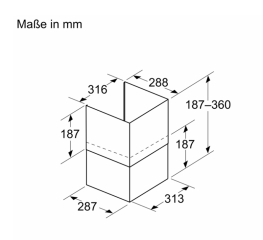 Neff Z51IBN1S2, Kaminverl�ngerung, 187-360 mm, Mattschwarz