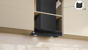 Neff D67XDP2S0, Integrierte Designhaube, 60 cm, Klarglas schwarz bedruckt, Mattschwarz, EEK: A+, mit 5 Jahren Garantie!