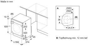Neff V8540X0, Einbau-Waschtrockner, 8/5 kg, EEK: E/A, mit 5 Jahren Garantie!