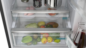 Siemens KG49NVXCG, iQ300, Freistehende K�hl-Gefrier-Kombination mit Gefrierbereich unten, 203 x 70 cm, Geb�rsteter schwarzer Stahl AntiFingerprint, EEK: C, mit 5 Jahren Garantie!