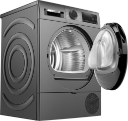 Bosch WQG243DR10, Serie 6, W�rmepumpentrockner, 9 kg, Grau, EEK: C, mit 5 Jahren Garantie!