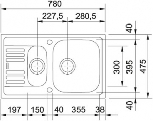 Franke Euroform EFX 651-78 Einbausple, 101.0043.207, 11052