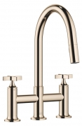 Dornbracht VAIA Dreiloch-Brckenbatterie Pull-down mit Brausefunktion - Champagne, 19875809-47