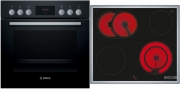 Bosch HND211LB1, SET Einbau-Backofen und Elektro-Kochfeld, HEF113BA0+ NKN645GA2E, Schwarz, 60 cm, EEK: A, mit 5 Jahren Garantie!