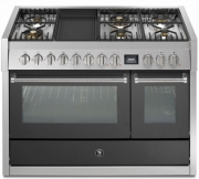 Steel Genesi 120, Rangecooker, 120 cm, Combisteam, Anthracite, Gaskochfeld, GQ12SF-6BAN, mit 5 Jahren Garantie!