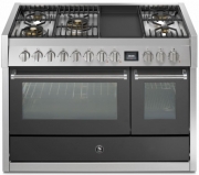 Steel Genesi 120, Rangecooker, 120 cm, Combisteam, Anthracite, Gaskochfeld, GQ12SF-4TMAN, mit 5 Jahren Garantie!