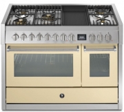 Steel Genesi 120, Rangecooker, 120 cm, Combisteam, Crema, Gaskochfeld, GQ12SF-4BMCR, mit 5 Jahren Garantie!