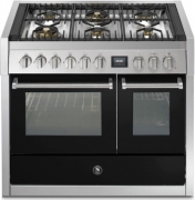 Steel Genesi 100, Rangecooker, 100 cm, Combisteam, Nero, Gaskochfeld, GQ10SF-6WBA, mit 5 Jahren Garantie!