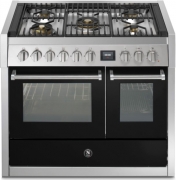 Steel Genesi 100, Rangecooker, 100 cm, Combisteam, Nero, Gaskochfeld, GQ10SF-4MBA, mit 5 Jahren Garantie!