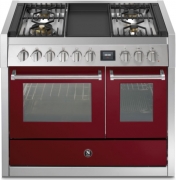 Steel Genesi 100, Rangecooker, 100 cm, Combisteam, Bordeaux, Gaskochfeld, GQ10SF-4TBR, mit 5 Jahren Garantie!