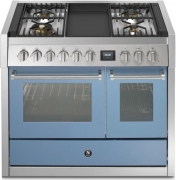 Steel Genesi 100, Rangecooker, 100 cm, Combisteam, Celeste, Gaskochfeld, GQ10SF-4TCE, mit 5 Jahren Garantie!