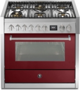 Steel Genesi 90, Rangecooker, 90 cm, Combisteam, Bordeaux, Gaskochfeld, GQ9S-6WBR, mit 5 Jahren Garantie!