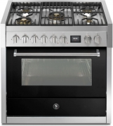 Steel Genesi 90, Rangecooker, 90 cm, Combisteam, Nero, Gaskochfeld, GQ9S-4MBA, mit 5 Jahren Garantie!