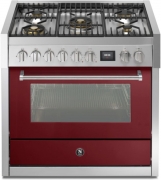 Steel Genesi 90, Rangecooker, 90 cm, Combisteam, Bordeaux, Gaskochfeld, GQ9S-4MBR, mit 5 Jahren Garantie!