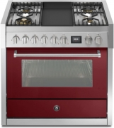 Steel Genesi 90, Rangecooker, 90 cm, Combisteam, Bordeaux, Gaskochfeld, GQ9S-4TBR, mit 5 Jahren Garantie!