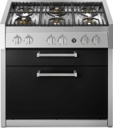 Steel Genesi 90 Cook Unit, Kchenmodul, 90 cm, Nero, Gaskochfeld, GQ9C-6WBA, mit 5 Jahren Garantie!