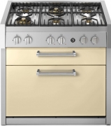 Steel Genesi 90 Cook Unit, Kchenmodul, 90 cm, Crema, Gaskochfeld, GQ9C-6WCR, mit 5 Jahren Garantie!