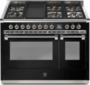 Steel Ascot 120, Rangecooker, 120 cm, Combisteam, Nero, Gaskochfeld, AQ12SF-6TBA, mit 5 Jahren Garantie!