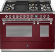 Steel Ascot 120, Rangecooker, 120 cm, Combisteam, Bordeaux, Gaskochfeld, AQ12SF-6BBR, mit 5 Jahren Garantie!