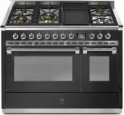 Steel Ascot 120, Rangecooker, 120 cm, Combisteam, Anthracite, Gaskochfeld, AQ12SF-4BMAN, mit 5 Jahren Garantie!