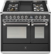 Steel Ascot 100, Rangecooker, 100 cm, Combisteam, Anthracite, Gaskochfeld, AQ10SF-4TAN, mit 5 Jahren Garantie!