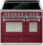 Steel Ascot 100, Rangecooker, 100 cm, Combisteam, Bordeaux, Induktionskochfeld, AQ10SF-5FIBR, mit 5 Jahren Garantie!