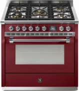 Steel Ascot 90, Rangecooker, 90 cm, Combisteam, Bordeaux, Gaskochfeld, AQ9S-4MBR, mit 5 Jahren Garantie!