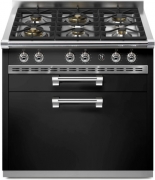 Steel Ascot 90 Cook Unit, Kchenmodul, 90 cm, Nero, Gaskochfeld, A9C-6WBA, mit 5 Jahren Garantie!