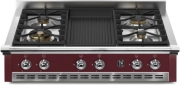 Steel Ascot 90 Cooktop, Einbau-Gaskochfeld, 90 cm, Bordeaux, A9-4BBR, mit 5 Jahren Garantie!