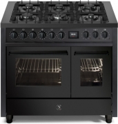 Steel Enfasi 100 All Black, Rangecooker, 100 cm, Multifunktionsbackofen, Nero Fumo, Gaskochfeld, EQ10FF-6NF, mit 5 Jahren Garantie!