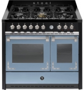 Steel Oxford 100, Rangecooker, 100 cm, Multifunktionsbackofen, Celeste, Gaskochfeld, X10FF-6CE, mit 5 Jahren Garantie!