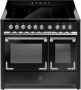 Steel Oxford 100, Rangecooker, 100 cm, Multifunktionsbackofen, Nero Fumo, Induktionskochfeld, X10FF-5FINF, mit 5 Jahren Garantie!