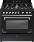 Steel Oxford 90, Rangecooker, 90 cm, Multifunktionsbackofen, Nero Fumo, Gaskochfeld, X9F-6NF, mit 5 Jahren Garantie!