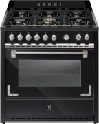 Steel Oxford 90, Rangecooker, 90 cm, Multifunktionsbackofen, Nero, Gaskochfeld, X9F-6BA, mit 5 Jahren Garantie!