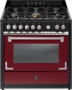 Steel Oxford 90, Rangecooker, 90 cm, Multifunktionsbackofen, Bordeaux, Gaskochfeld, X9F-6BR, mit 5 Jahren Garantie!