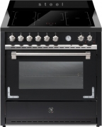 Steel Oxford 90, Rangecooker, 90 cm, Multifunktionsbackofen, Nero Fumo, Induktionskochfeld, X9F-5FINF, mit 5 Jahren Garantie!