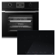 Kppersbusch BD340SI88S-S3AF Backofen/Kochfeld-Set BD 6340.0 S3 AirFry und KI8880.1SR, Silver Chrome-Kit, mit 5 Jahren Garantie!