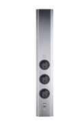 Naber Mira Wand small USB A/C, Edelstahl, 3 x Schukosteckdose, Steckdosenelement, 7053243