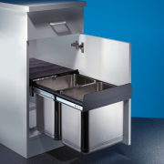 WESCO Traditionline Double-Master Edel 345 S/400-2, Edelstahl, Auszugstechnik fr Drehtren, Vollauszug, 32 l, 8011149