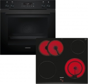 Siemens PQ212KAAB, SET iQ300 Einbauherd HE271ABB3 deep black inox + iQ300 Elektrokochfeld EA631GNA1E, EEK: A+, mit 5 Jahren Garantie!