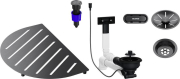Blanco Ablaufgarnitur-Set, Bundle Oovalon-Komponenten, satin dark steel, 527996