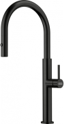 Franke Pescara J Einhebelmischer, Hochdruck Zugauslauf, Edelstahl massiv, PVD Industrial black, 115.0741.695