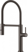 Franke Pescara J Semi-Pro Einhebelmischer, Hochdruck Festauslauf, Edelstahl massiv, PVD Anthracite, 115.0741.722